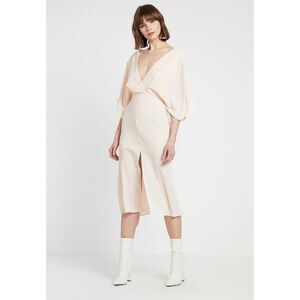 Topshop Batwing Plunge Tea Length Dress In Pink Size 6 US / 10 UK $150